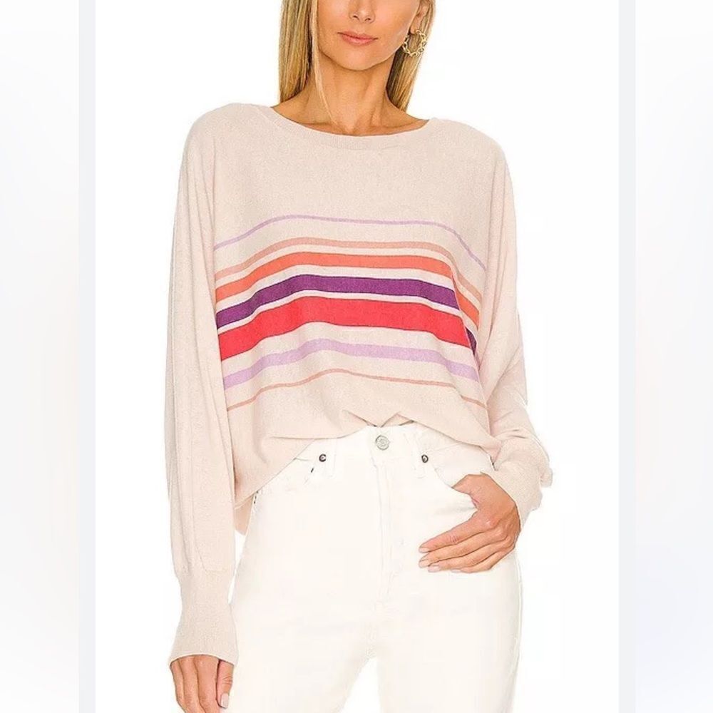 Sundry Striped Cashmere Blend Lightweight Sweater 3=L